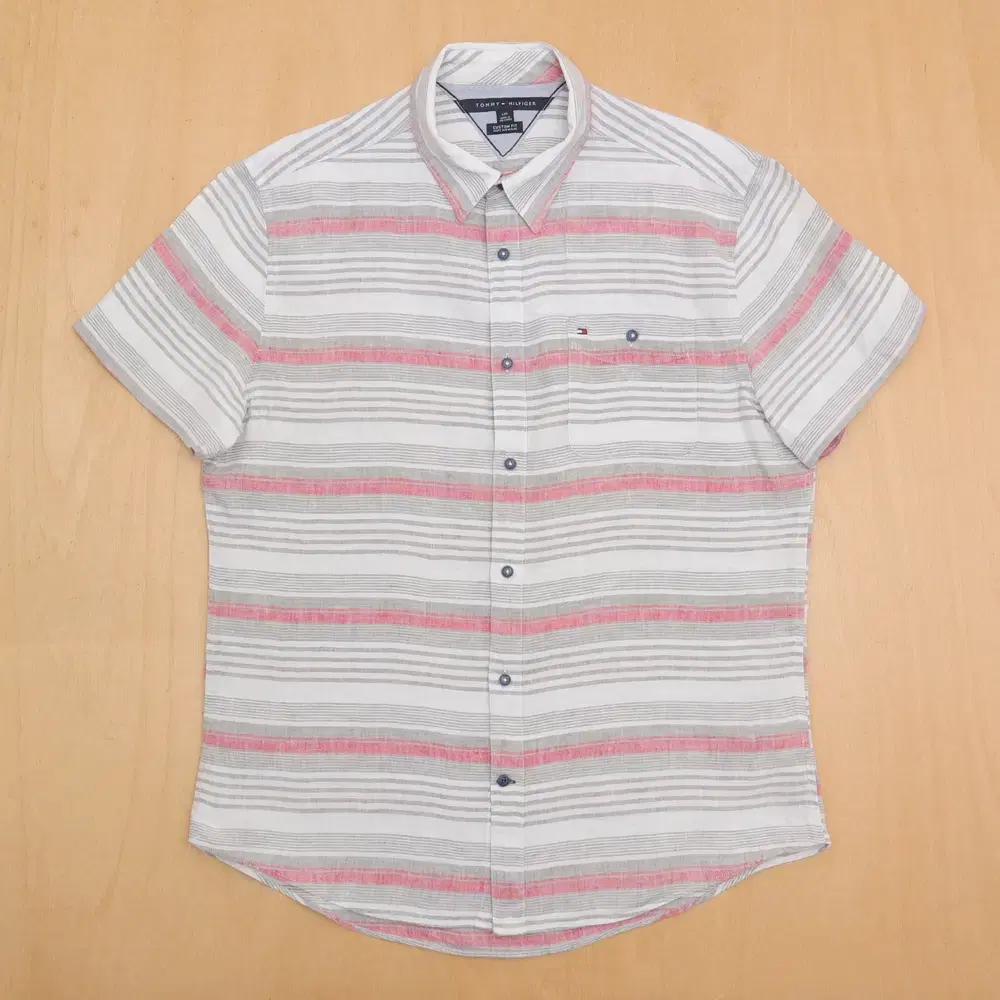 Tommy Hilfiger Linen Short-Sleeved Shirt 105 South T-1777