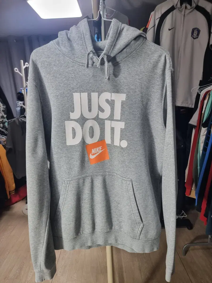 [100] NIKE Nike Hoodie Justduit Big Logo Gray