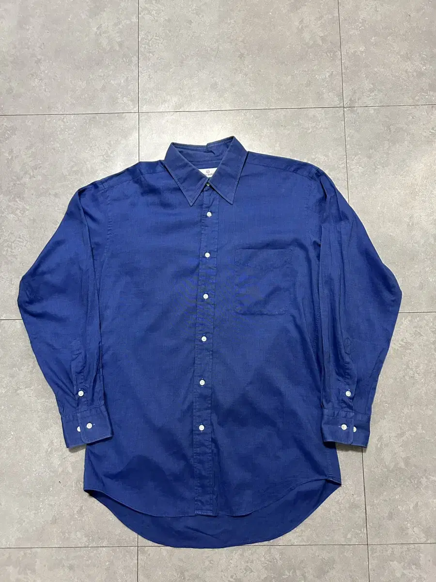 Milashawn Dark bloo Linen Cotton Vintage Shirt 100size