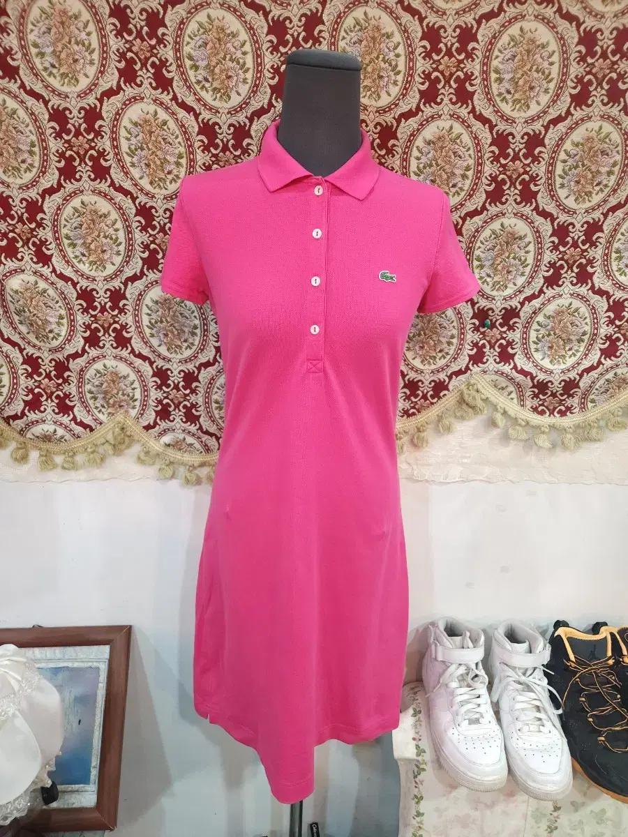 Lacoste Hot Pink Vahn Short-sleeved PK Dress