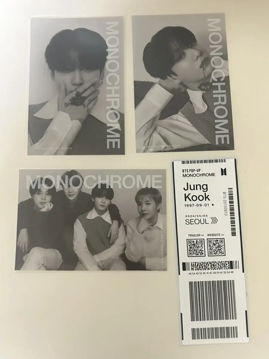 Monochrome bangtan jungkook LuggageTag+Printed Photos