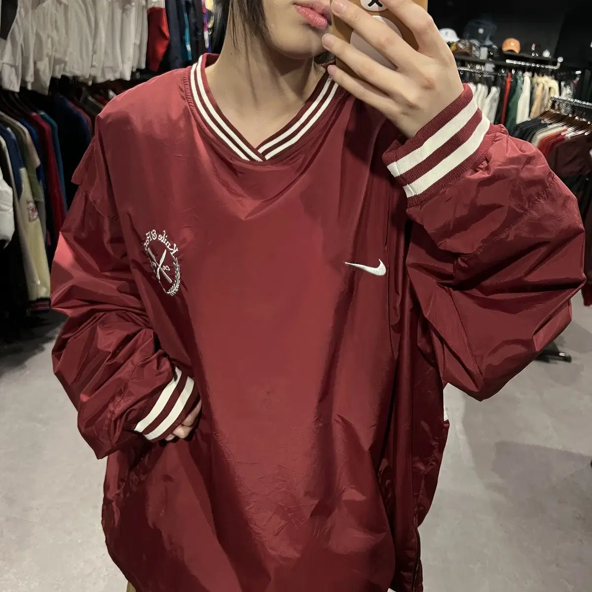 NIKE Nike Swoosh Logo Windbreaker Warm-up Burgundy Red XL