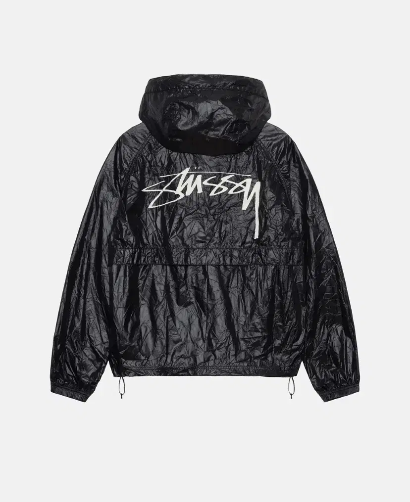 {Stussy Gonghome Genuine New}Stussy B Shell Wrinkle Nylon Jacket Black