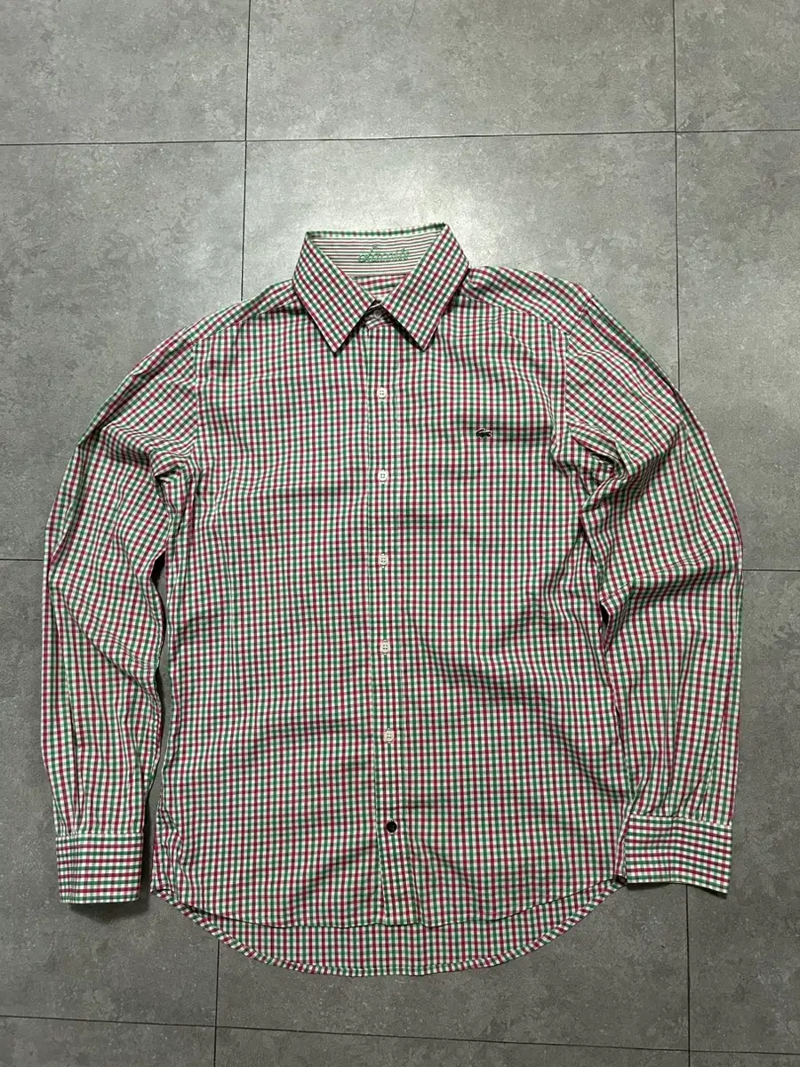 Lacoste Oxford Cotton Gingham Check Vintage Shirt 95size