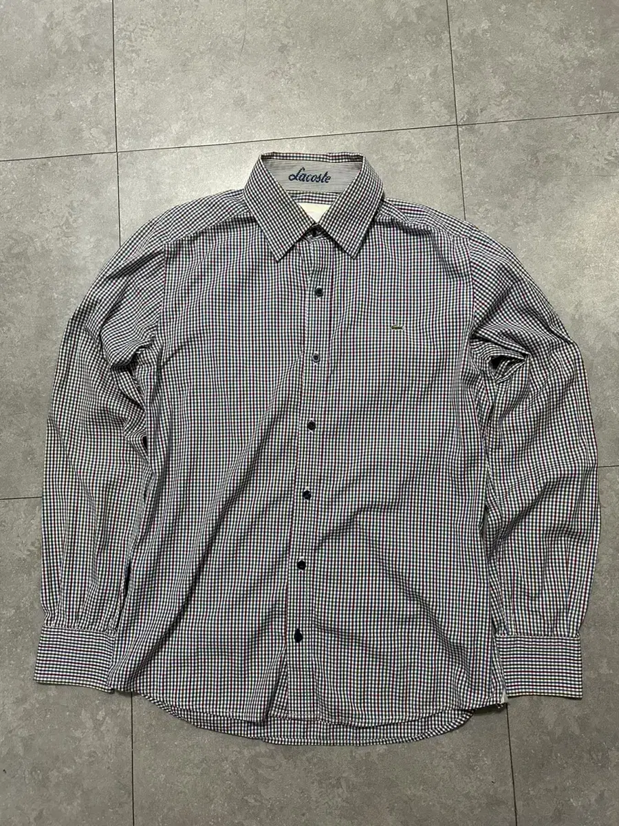 Lacoste Gingham Check Vintage Oxford Cotton Shirt 95size