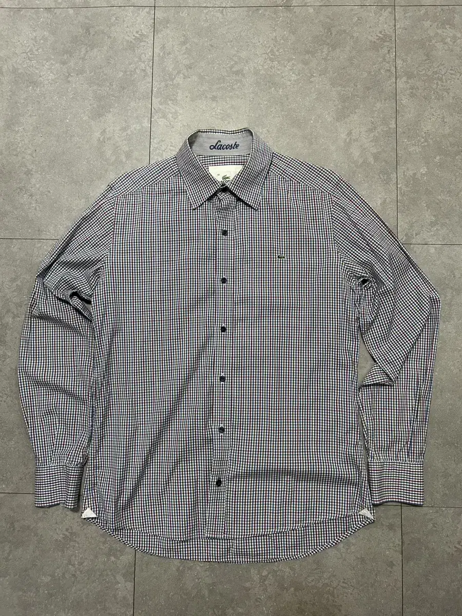 Lacoste Gingham Check Vintage Oxford Cotton Shirt 95 size