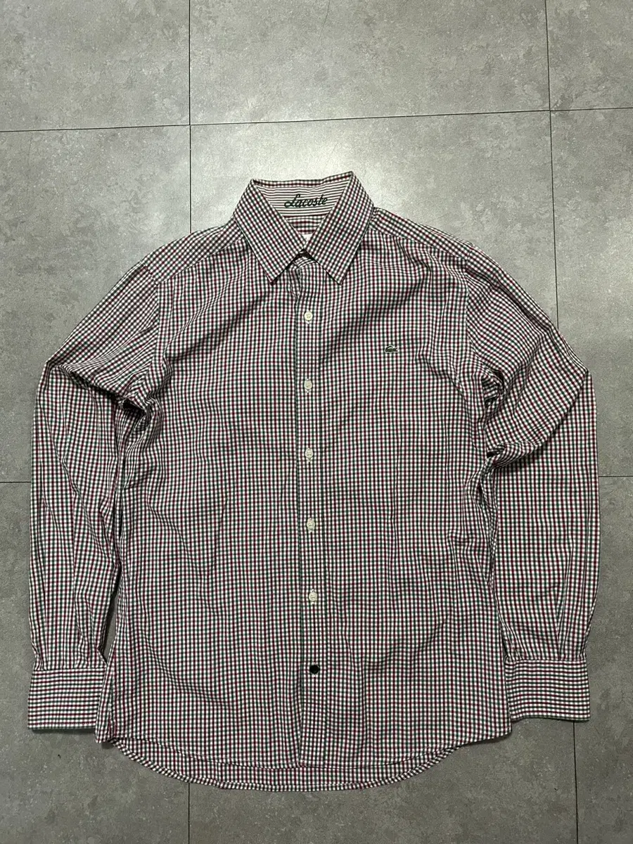 Lacoste Oxford cotton gingham check pattern shirt 95 size