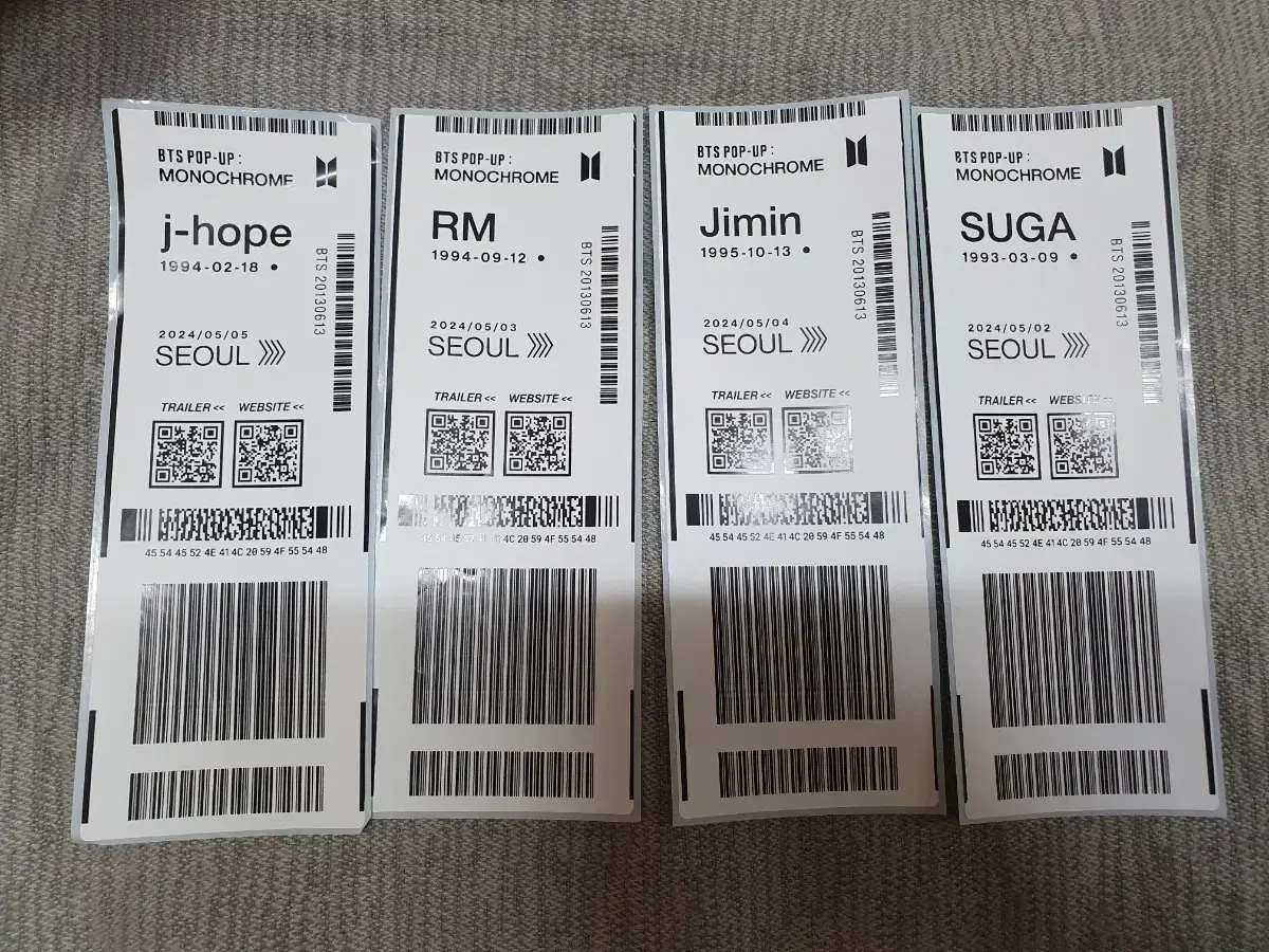 Bangtan Monochrome MNCR Luggage Tag