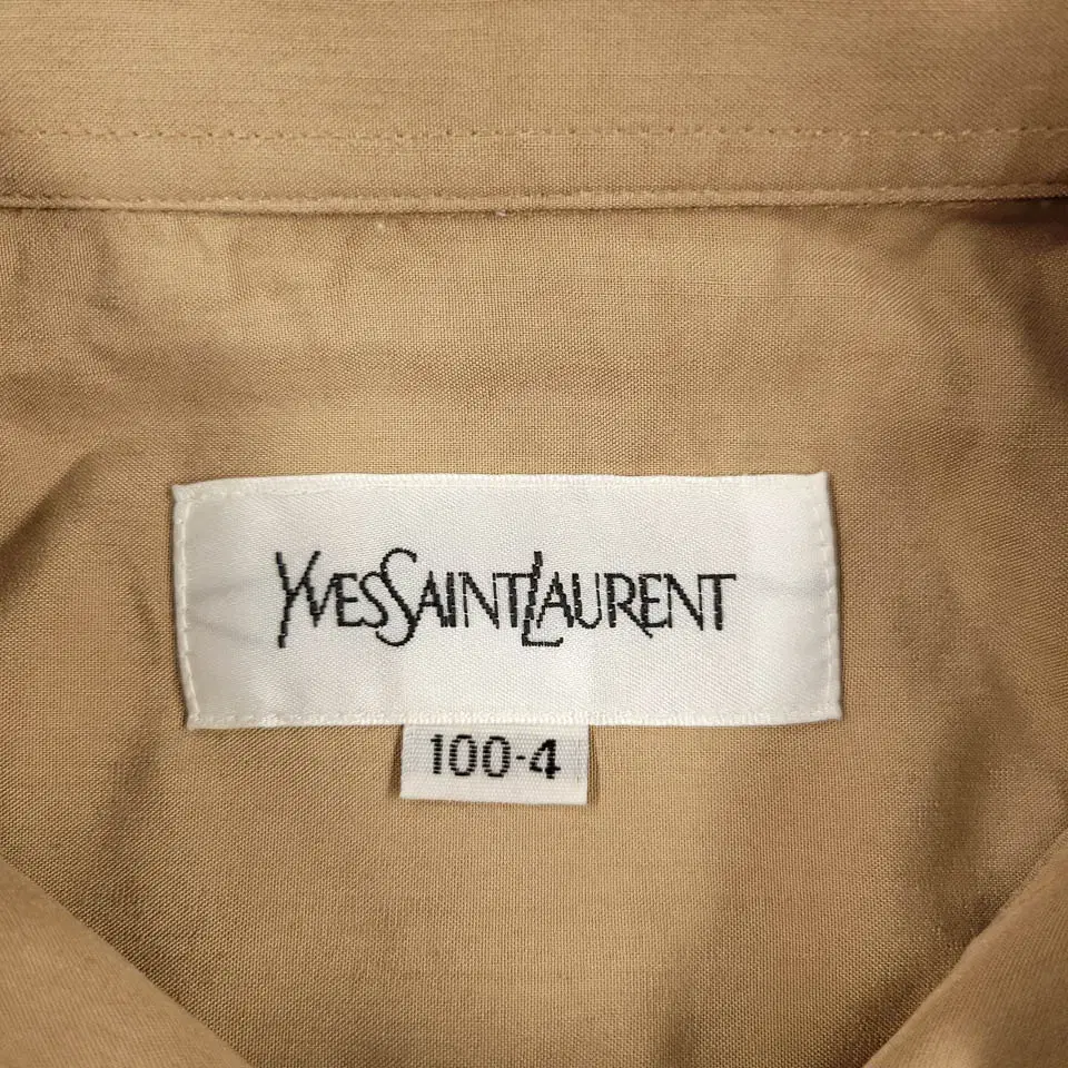 YSL 입생로랑 00S 탄 베이지 로고 자수 포켓 반광 폴리혼방 남방 셔