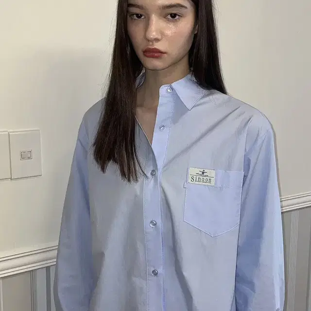 시눈 Classic Cotton Shirt (Light Blue)