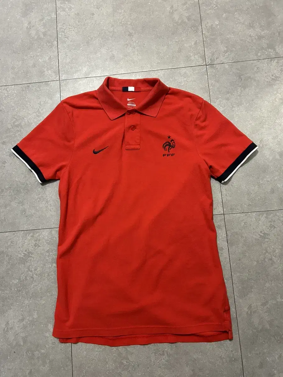 Nike 2012 France National Team Red Cotton Polo PK Shirt 95SIZE