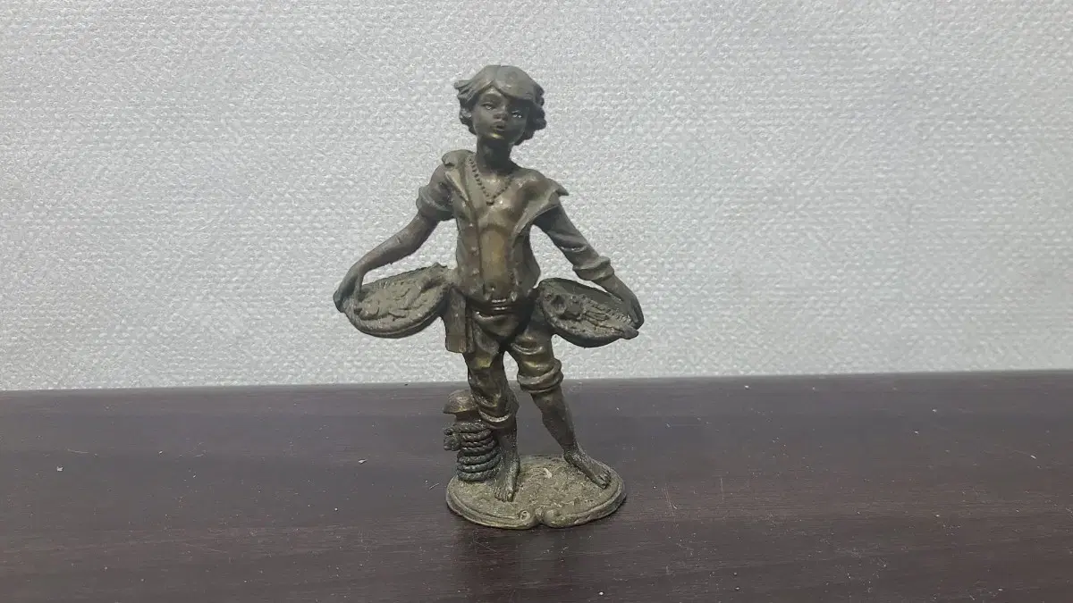 Vintage Sea Fisherman Bronze Figurine