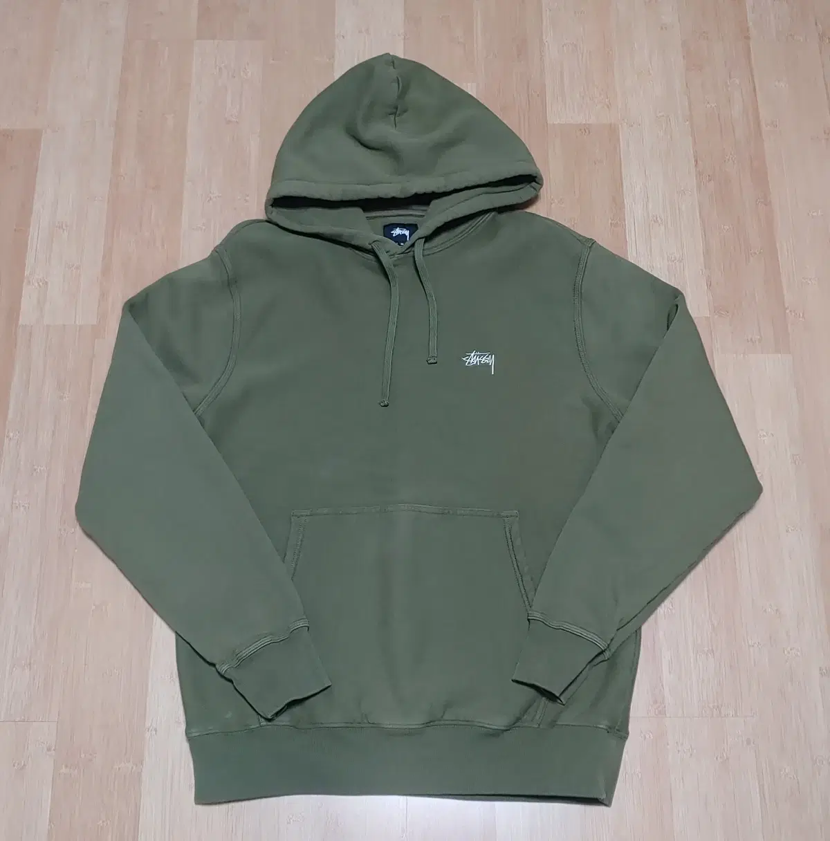 Stussy Stock Logo Hoodie Olive