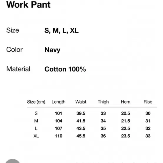 디스이즈네버댓 work pant navy 워크팬츠