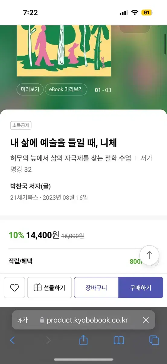 내 삶에 예술을 들일 때 니체 새책