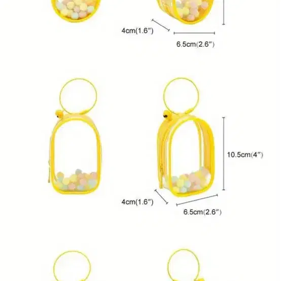 10cm 솜인형 투명 파우치 가방