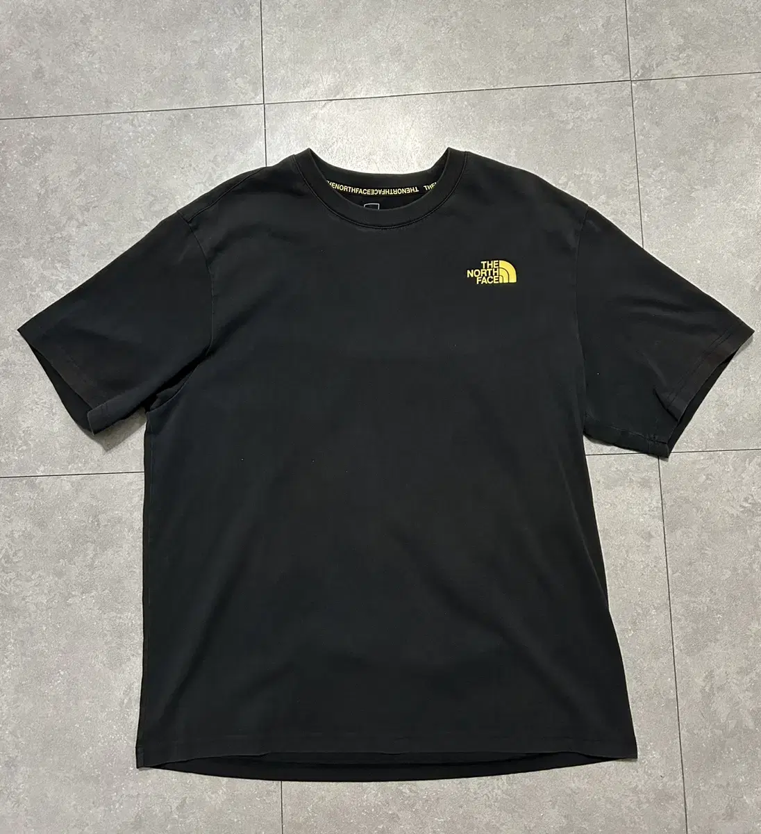 The North Face Black Color Big Printed Heavyweight Short Sleeve