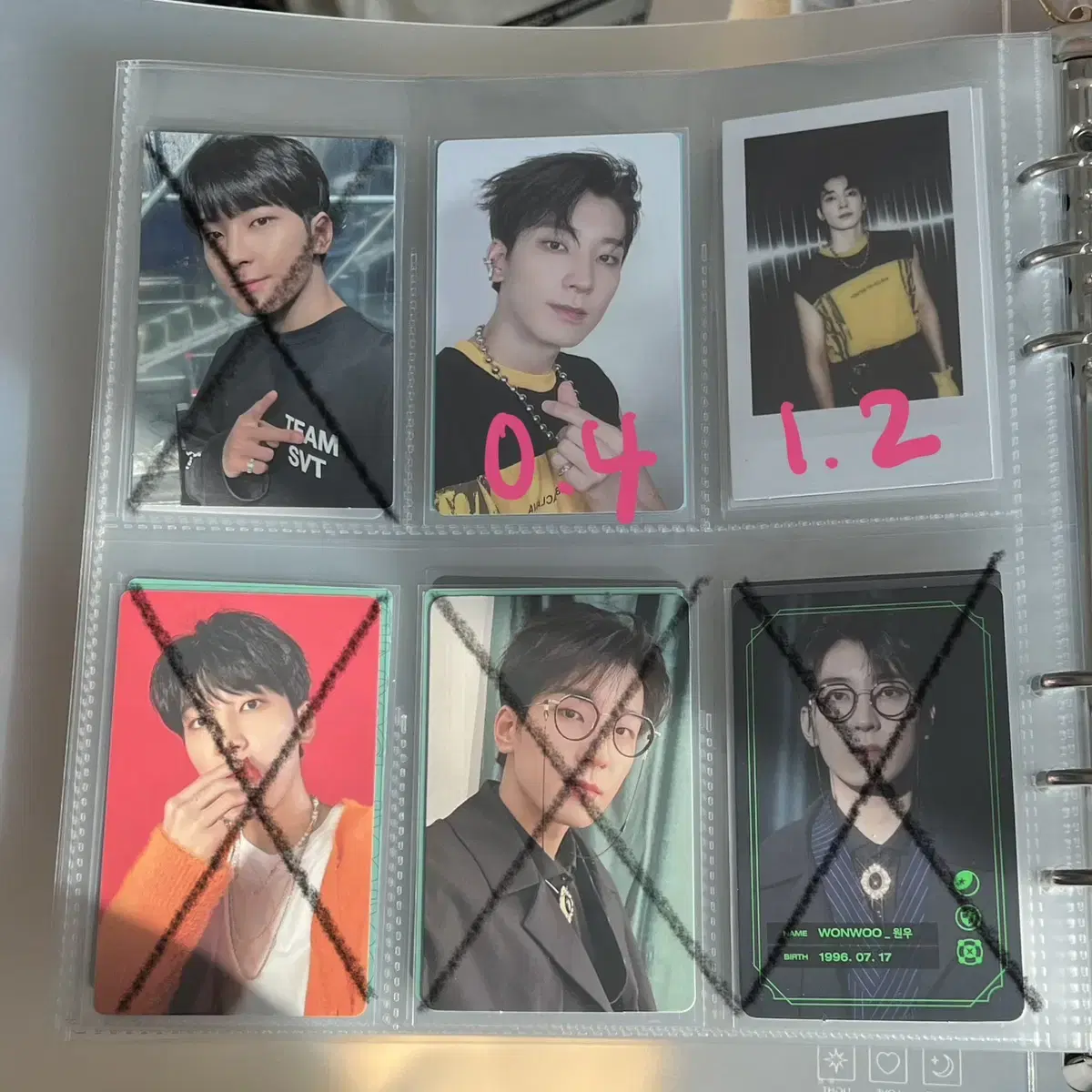 SEVENTEEN 96z photocard wts (Junhui,Wonwoo,Jihoon)