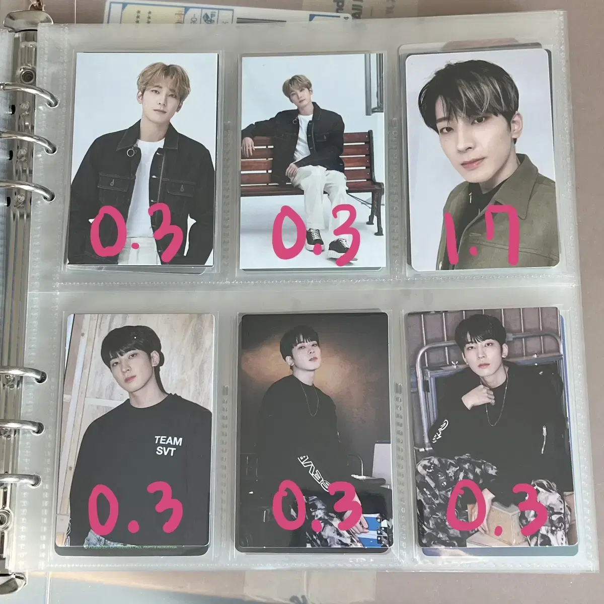 세븐틴 96즈 포카 양도 (준휘,원우,지훈)