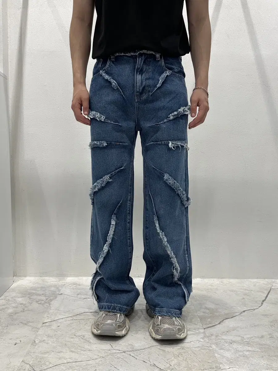 (Unisex) Tornado Decay Wide Denim Pants