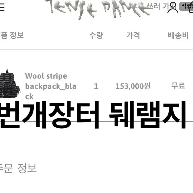 탠스댄스 파히섬 울 스트라이프 백팩 블랙