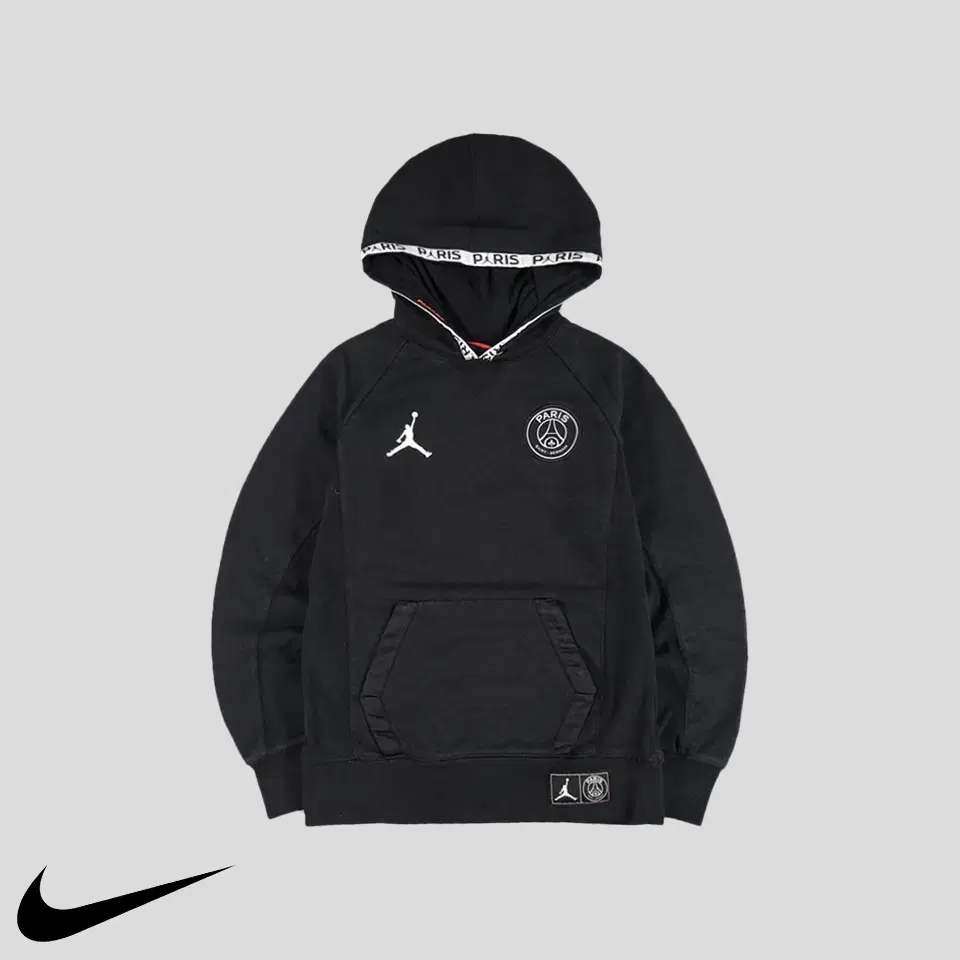 Nike Air Jordan Pigment Black White Jumpman Embroidered Paris Saint-Germain FC Plaque