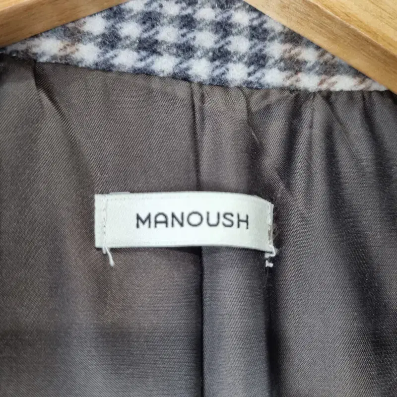 Z4623 MANOUSH 투버튼 체크무늬 모직 롱코트 여95