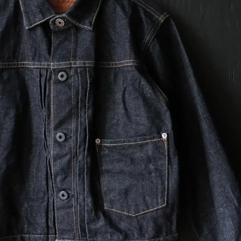 블랙사인 14oz Denim pleats jacket