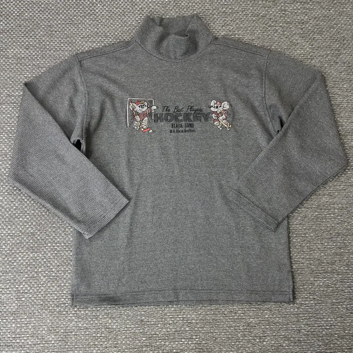 JPN Gray Embroidered High Neck Poly Knit L