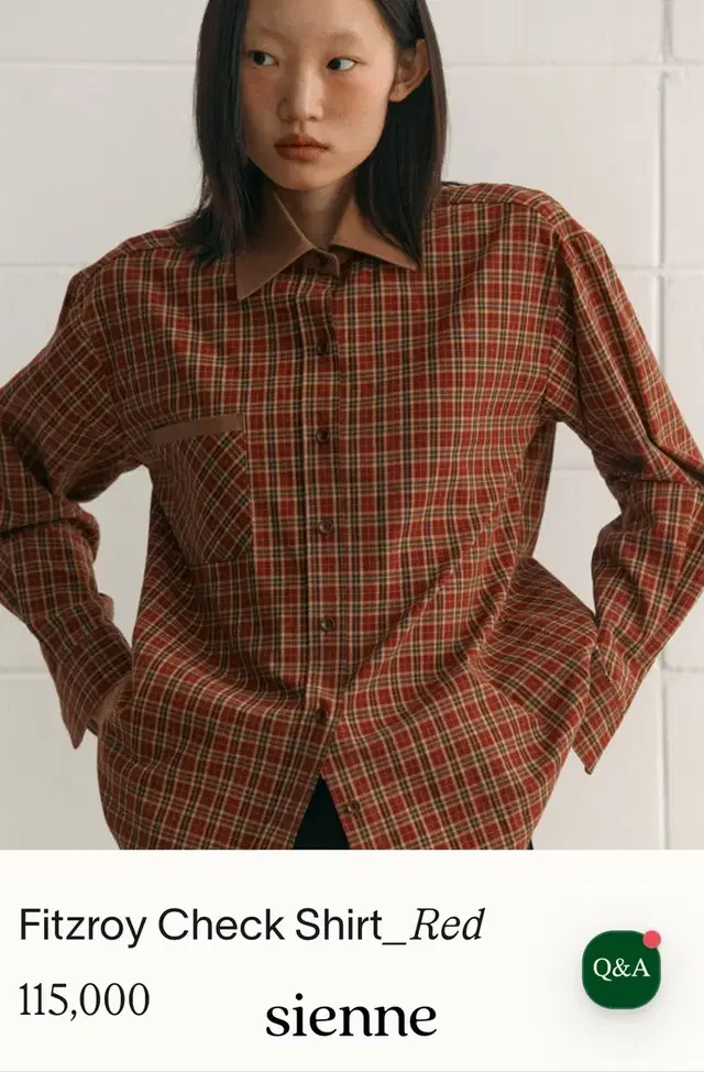 시엔느 Fitzroy Check Shirt_Red 체크셔츠