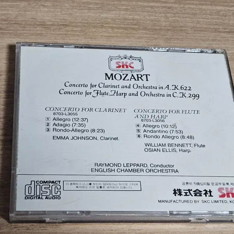 Mozart: Clarinet Con, Con For Flute & Ha