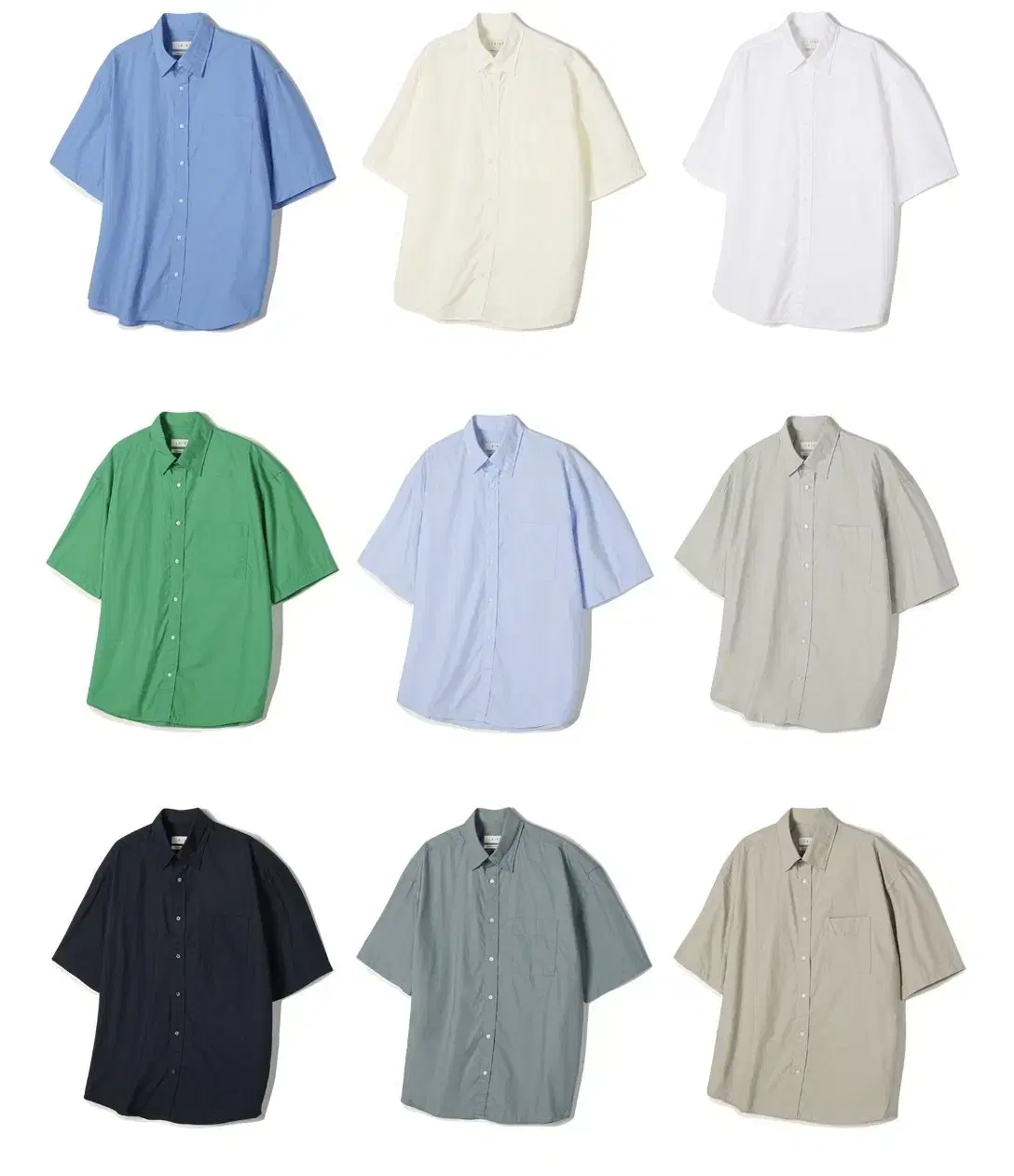 LAINE Poplin short sleeve shirt 9color