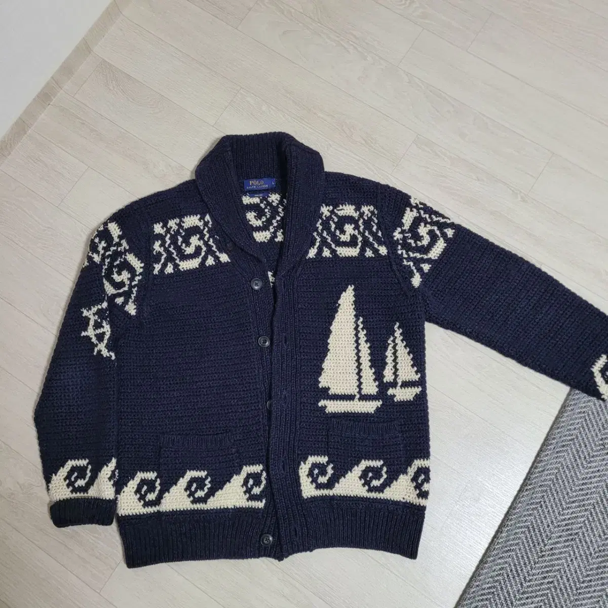 Polo Ralph Lauren Cotton hand-knit cardigan RRL Style