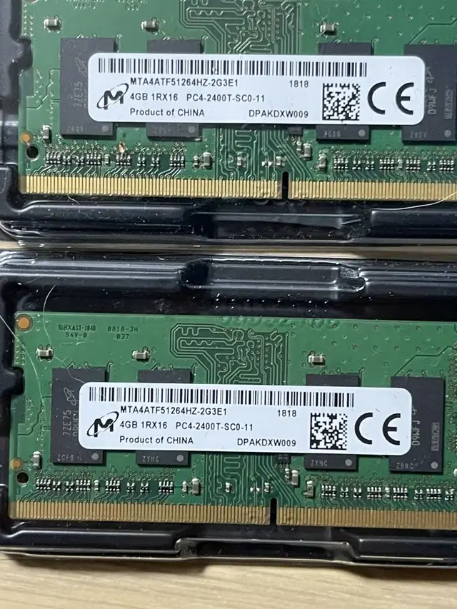 노트북용 DDR4 2400T 4G PC4-19200 메모리 램 2개