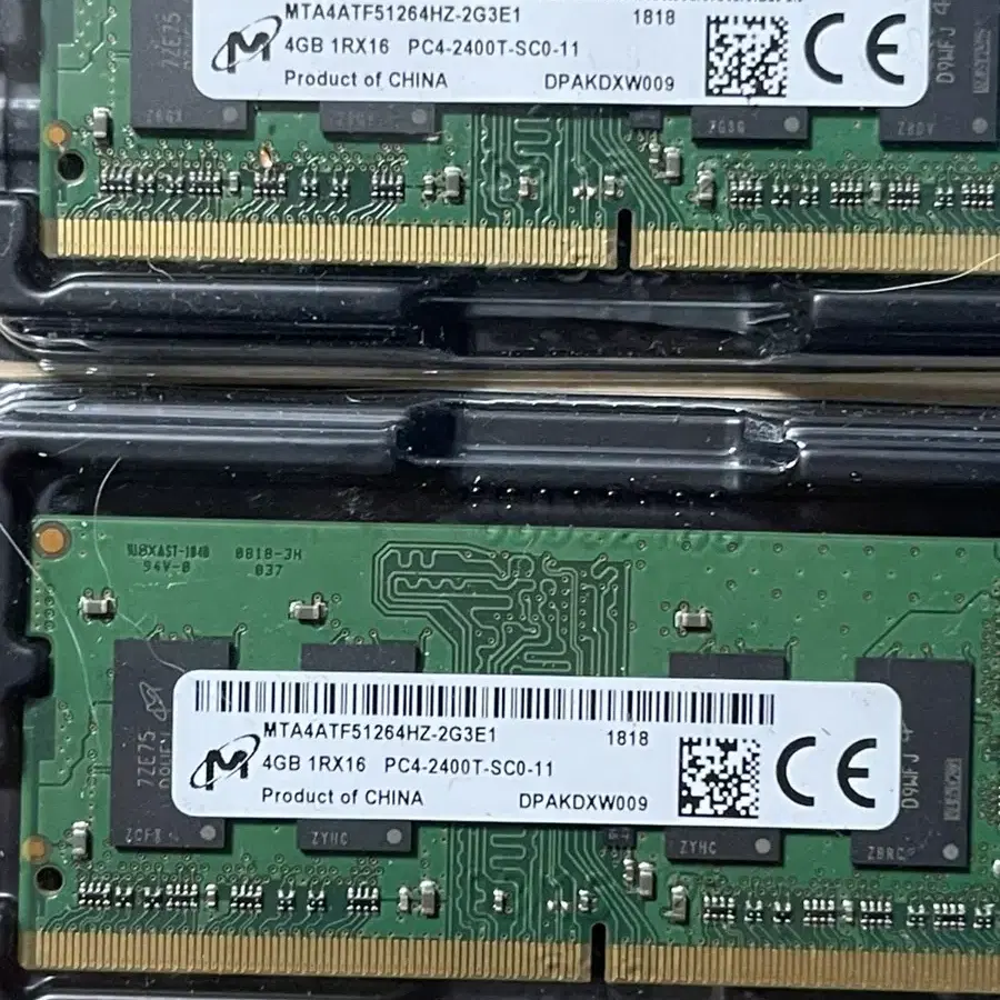 노트북용 DDR4 2400T 4G PC4-19200 메모리 램 2개