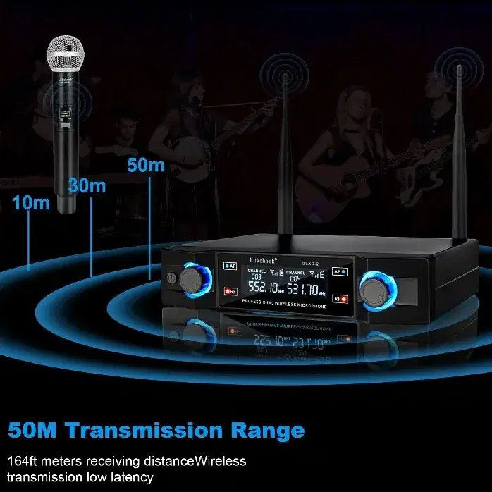 새상품 고급 무선마이크 2CH. 50m 송신