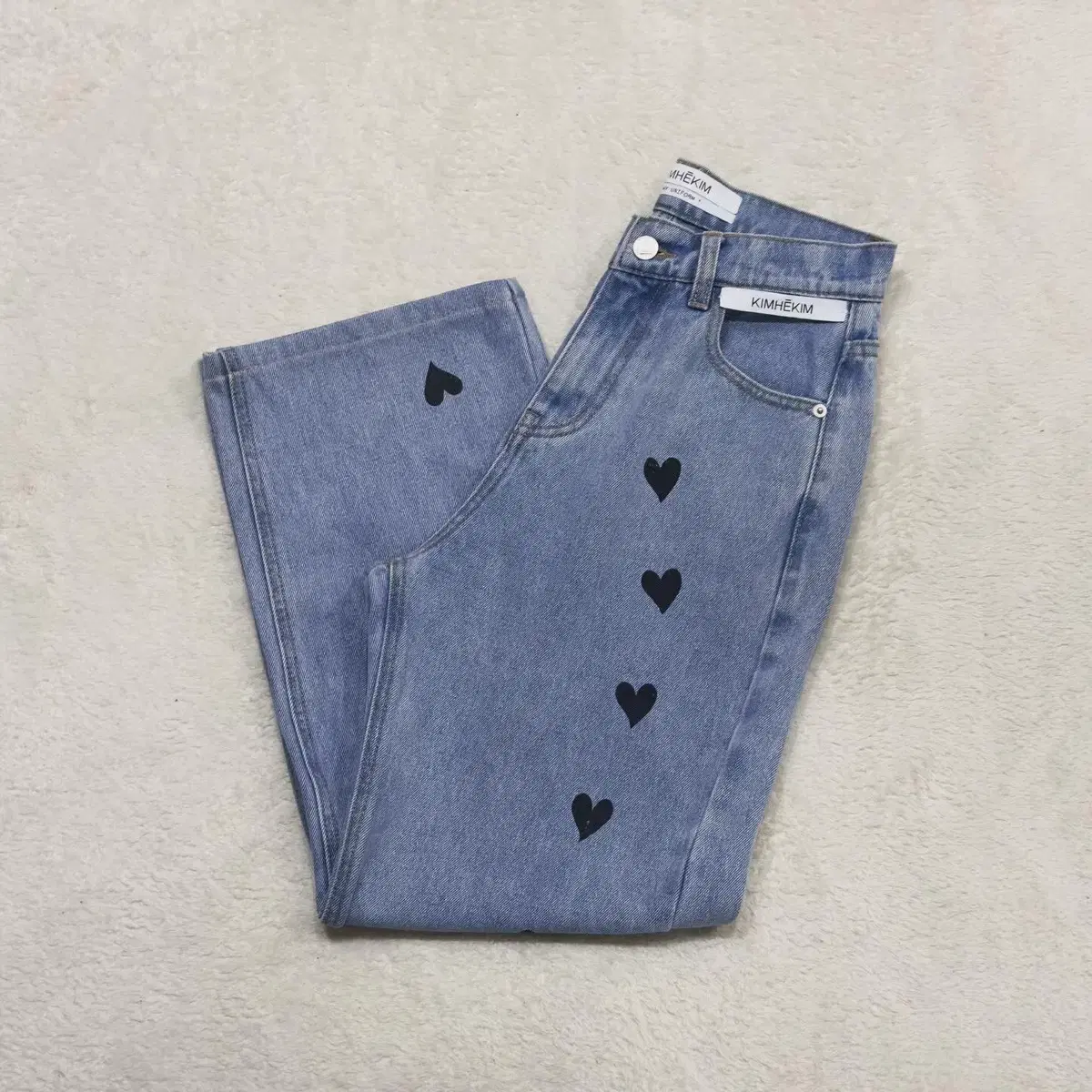 메종 김해김 데님팬츠 KIMHEKIM HEART STAMPED JEANS