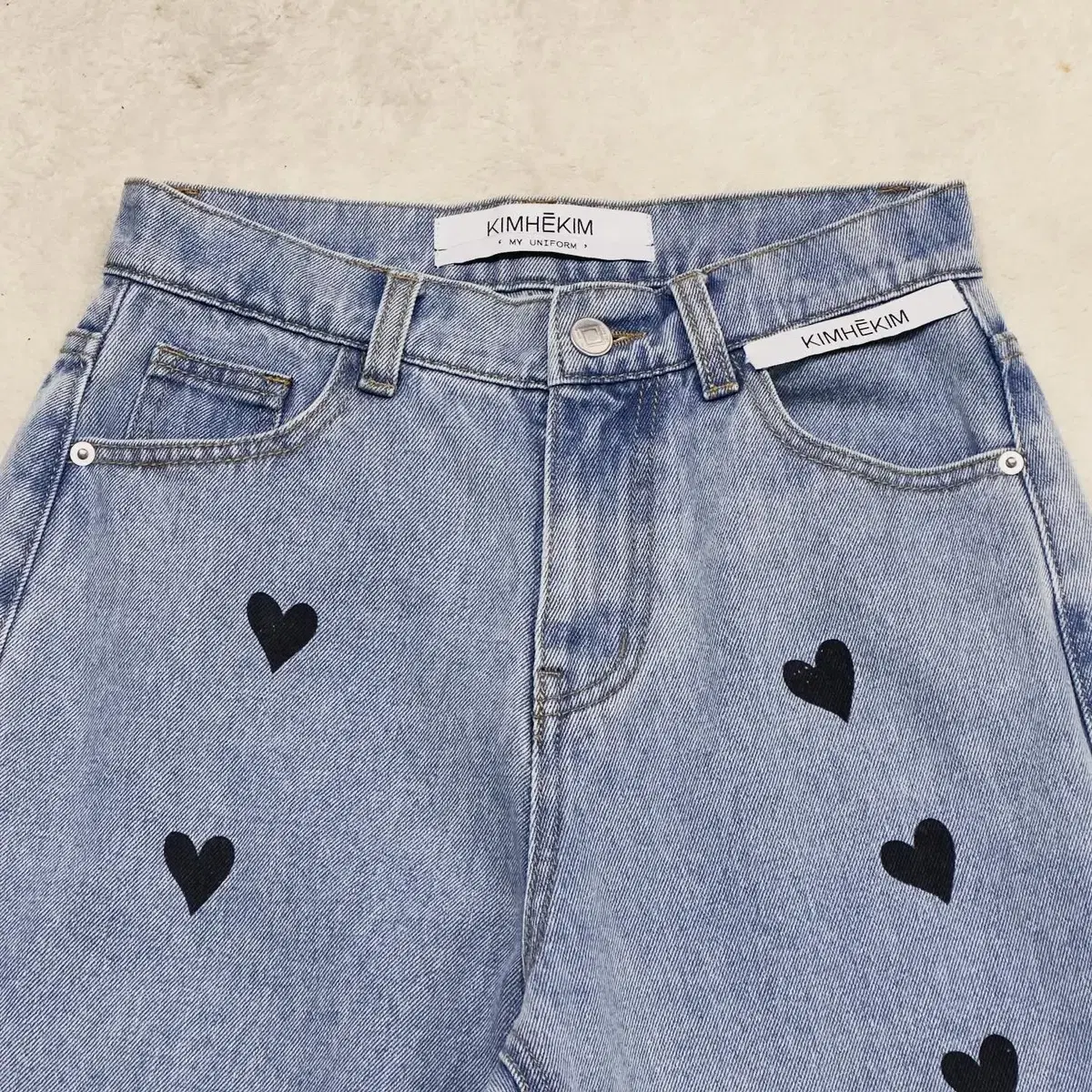 메종 김해김 데님팬츠 KIMHEKIM HEART STAMPED JEANS