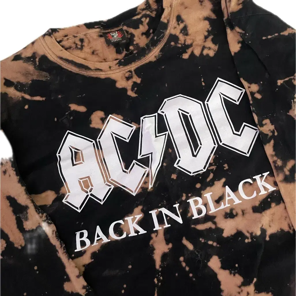 ACDC USA 홍대 빈티지 타이다이 롱슬리브 티셔츠 브라운 블랙