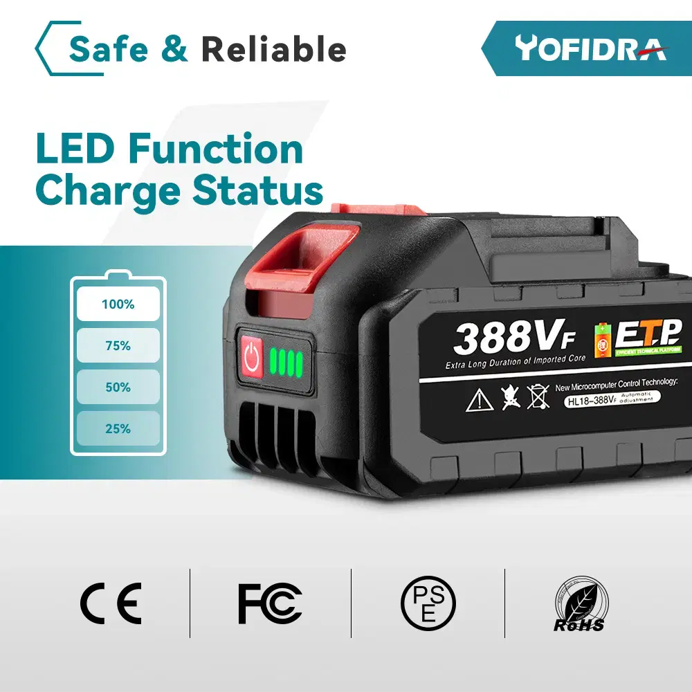 브러시리스 충전식 고성능 전기 해머 드릴, Makita 18V 배터리2개