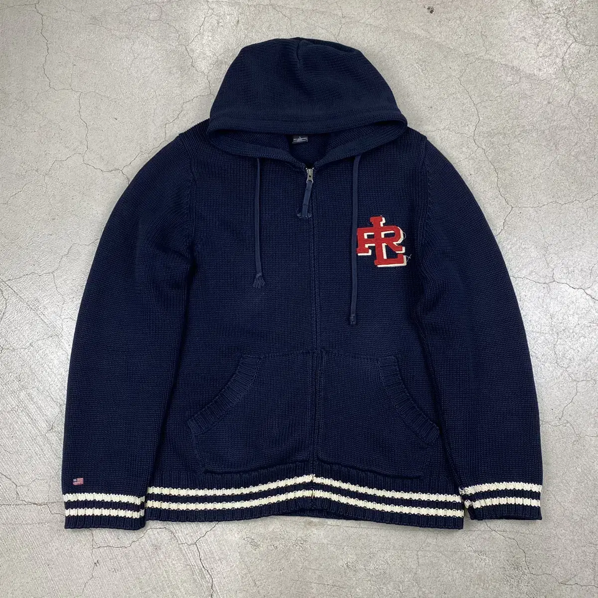 Polo Jins Navy Heavy Cotton Knit Zip-up (100)