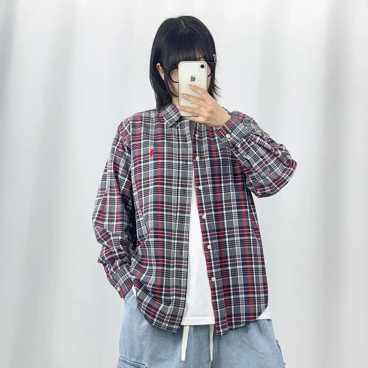 [XL]Polo Black-Red Check Shirt CH4856