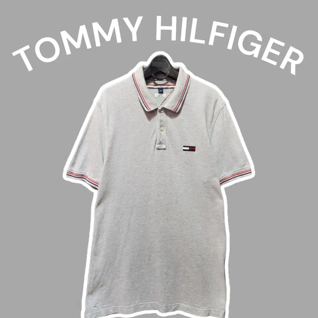 [L] TOMMYHILFIGER 타미힐피거 슬림핏 카라티 그레이