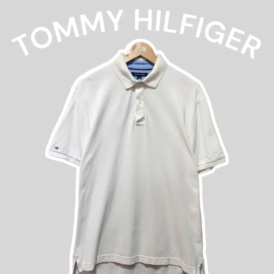 [M] TOMMYHILFIGER 타미힐피거 피케 반팔카라티 화이트