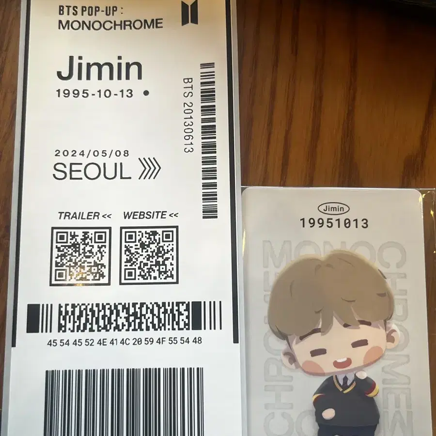 BTS 팝업 모노크롬 지민 세트