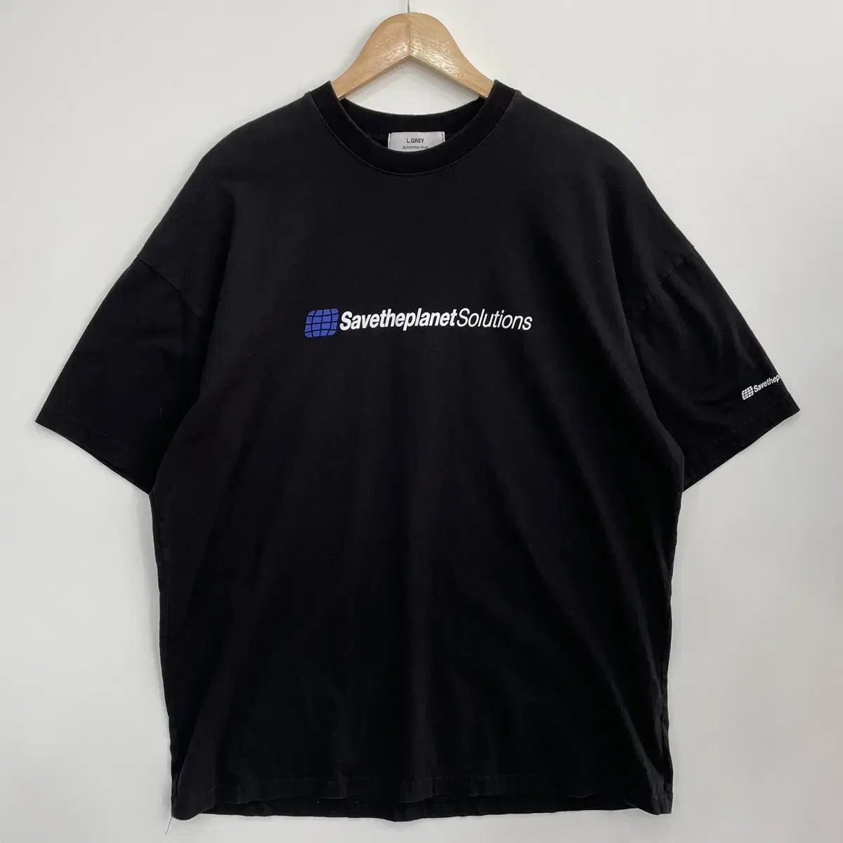 [L] Free Shipping LGREY Elgray Lettering Short Sleeve