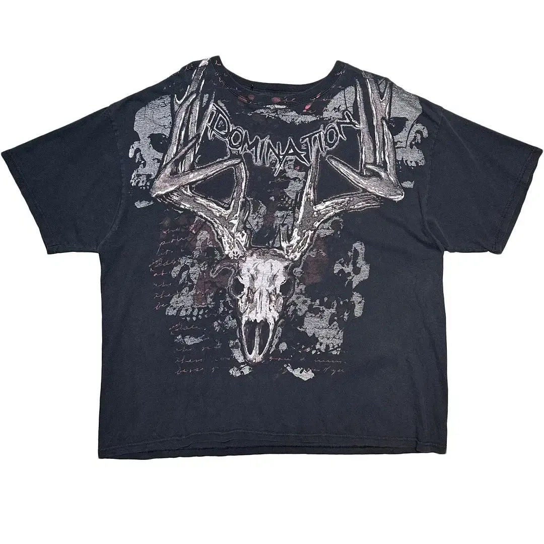 [110]Metal Gothic Skull Print T-Shirt