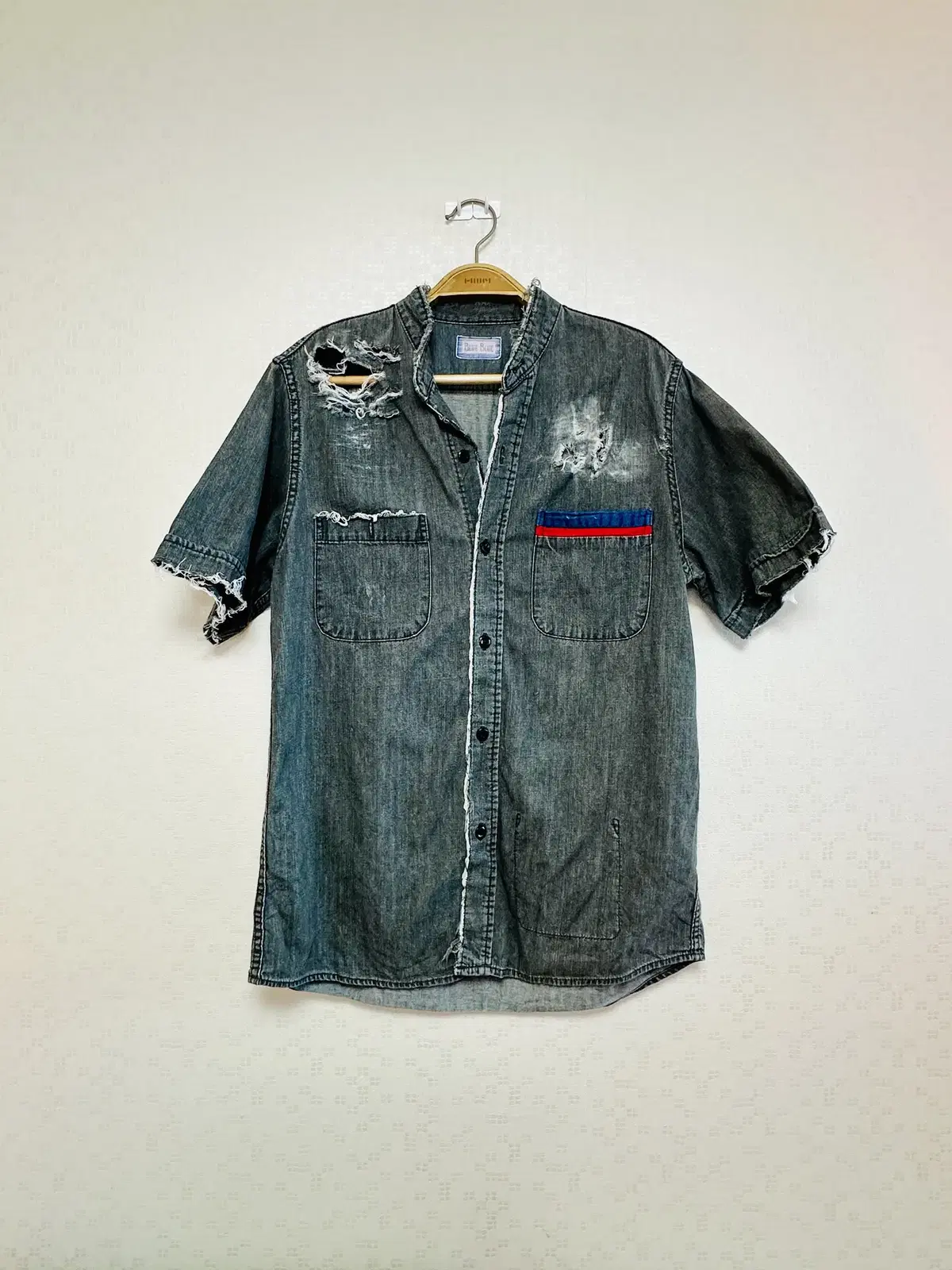 BLUE BLUE Japanese vintage denim washed shirt (see actual measurements)