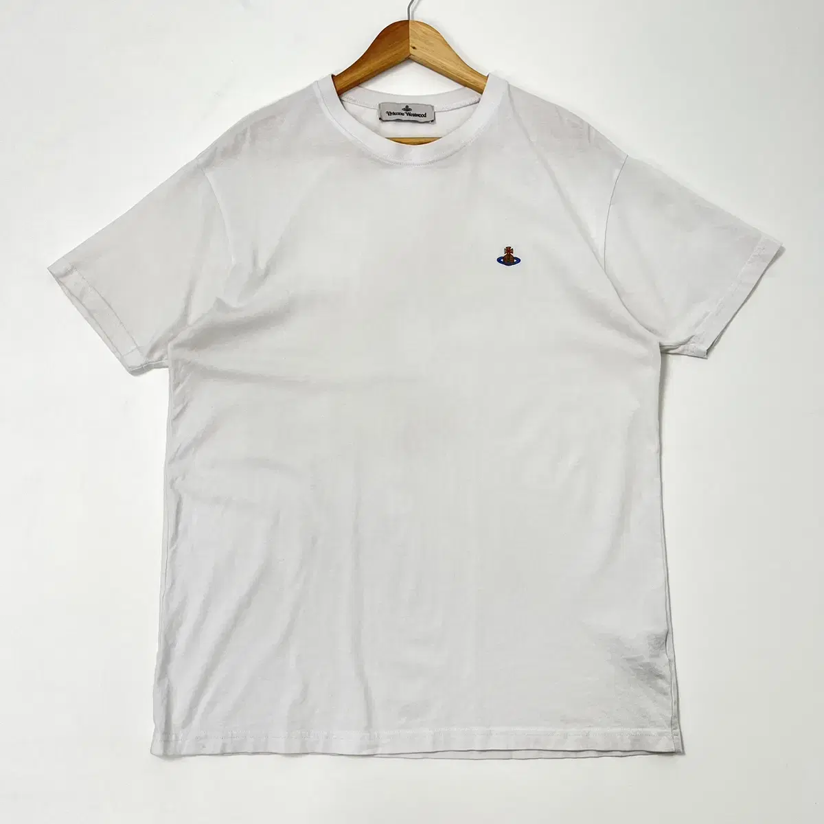 (Discount) Vivienne Westwood ORB Small Logo White Vahn Short Sleeve Tee