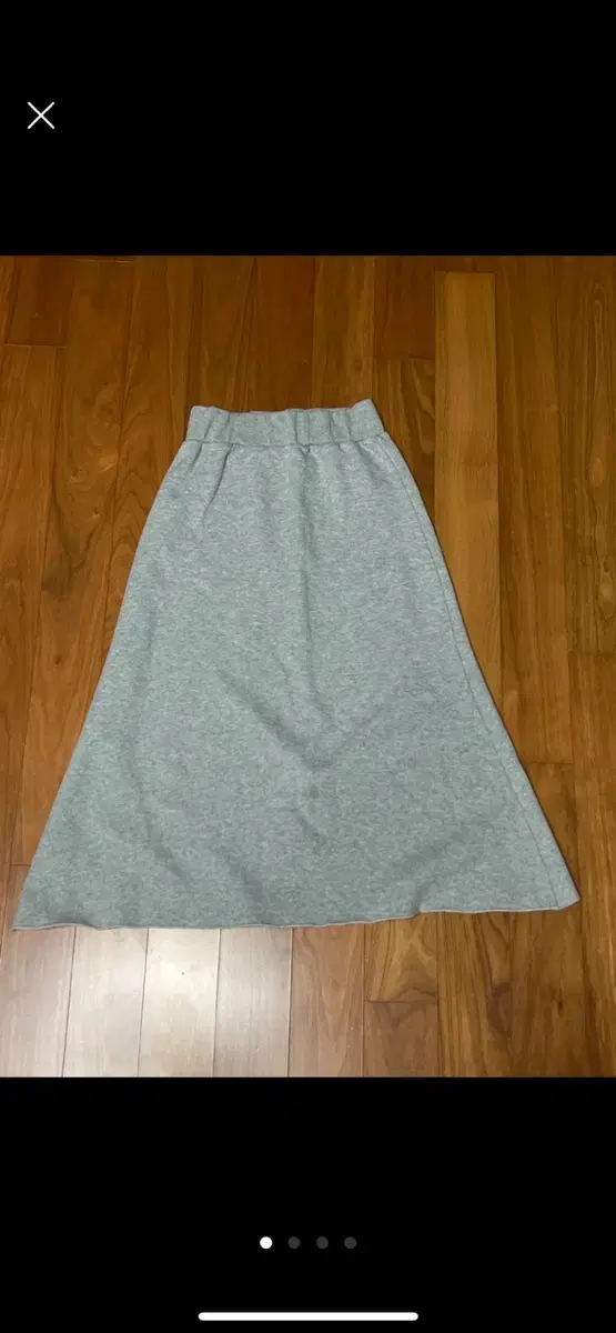 Long skirt with brushed waistband gray